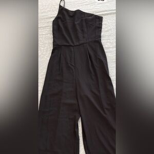 High-Rise Wide Leg Black Jumpsuit Pants
